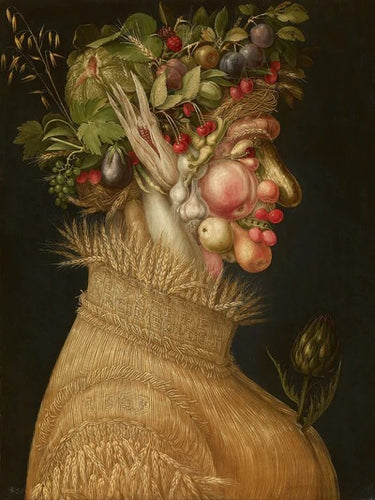Diamond Painting Zomer van Giuseppe-Arcimboldo met Ronde steentjes 80x100cm - Beste Kwaliteit